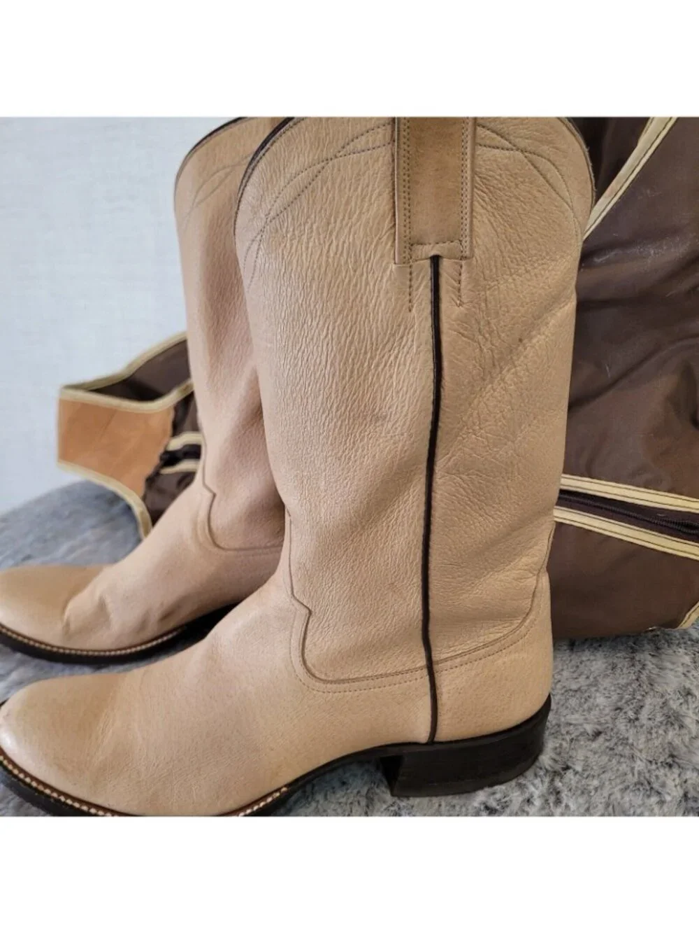 Vintage Rios of Mercedes Western Cowgirl Boots Nubuck Handmade USA Sz Est 8.5 - Picture 9 of 12